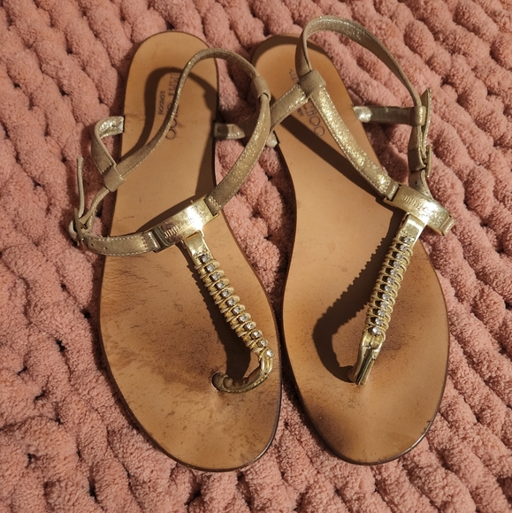Gold Strappy Sandals